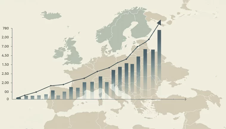 European business professionals analyzing financial literacy data to improve economic growth across the EU.