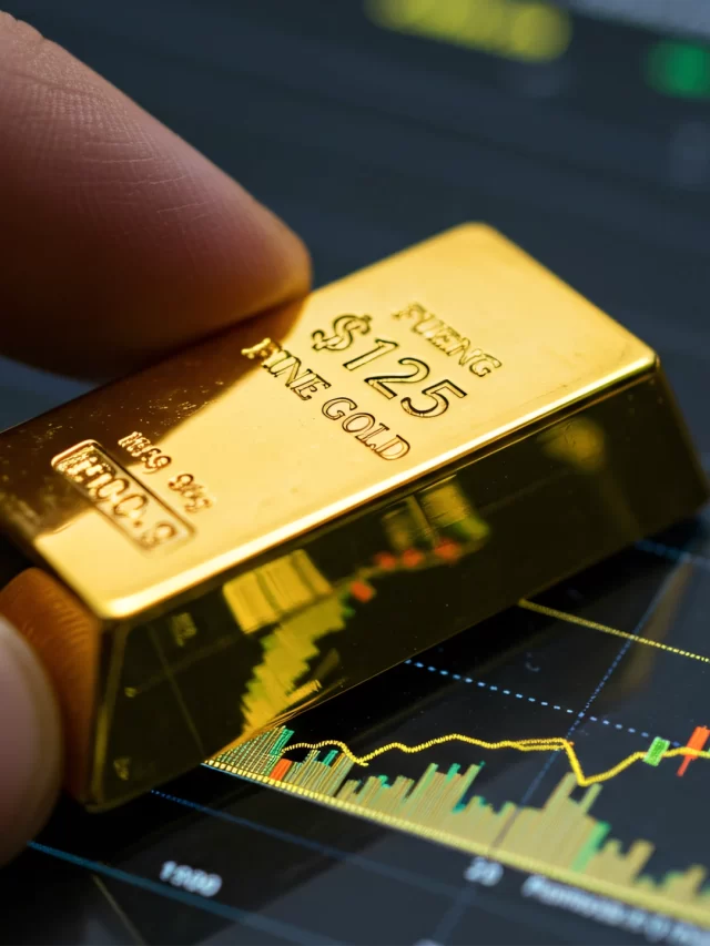 Glowing blockchain token linked to oil, gold, grain, and containers, illustrating blockchain applications in commodities.