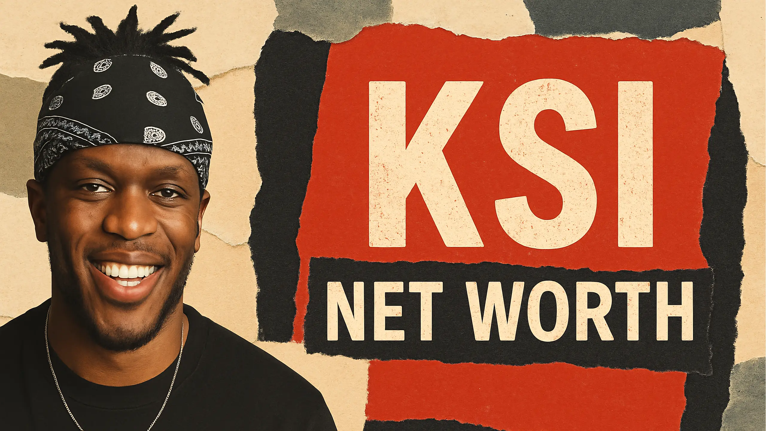 Image of KSI showing how he built his $100M net worth with Prime, boxing, and music.